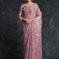 Traditional Saree Organza Lavender Embroidered Saree
