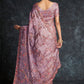 Traditional Saree Organza Lavender Embroidered Saree
