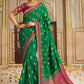 Traditional Saree Fancy Fabric Green Embroidered Saree