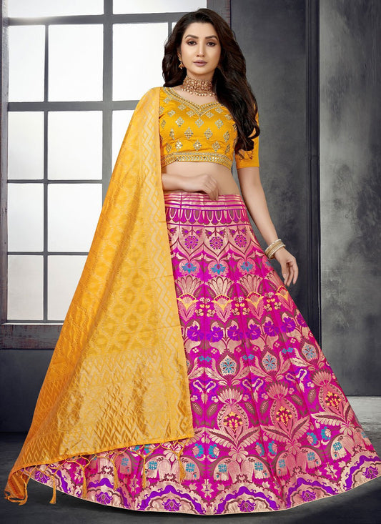 Lehenga Choli Banarasi Silk Rani Mirror Lehenga Choli