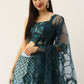 Lehenga Choli Net Blue Teal Embroidered Lehenga Choli