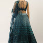 Lehenga Choli Net Blue Teal Embroidered Lehenga Choli