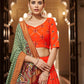 Lehenga Choli Georgette Orange Embroidered Lehenga Choli