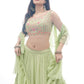 Lehenga Choli Georgette Green Plain Lehenga Choli