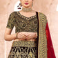 Lehenga Choli Velvet Brown Embroidered Lehenga Choli