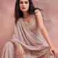 Salwar Suit Georgette Peach Sequins Salwar Kameez