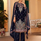 Salwar Suit Faux Georgette Blue Embroidered Salwar Kameez