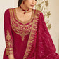 Salwar Suit Vichitra Silk Maroon Embroidered Salwar Kameez