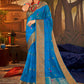 Trendy Saree Organza Silk Aqua Blue Booti Saree