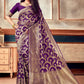 Trendy Saree Silk Purple Weaving Saree