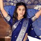 Trendy Saree Satin Silk Blue Weaving Saree