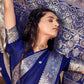 Trendy Saree Satin Silk Blue Weaving Saree