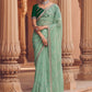Trendy Saree Organza Sea Green Crystals Saree
