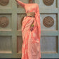 Trendy Saree Lucknowi Peach Chikankari Work Saree