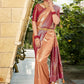 Trendy Saree Silk Peach Fancy Work Saree