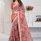 Trendy Saree Organza Peach Cord Work Saree