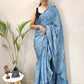 Trendy Saree Chiffon Viscose Aqua Blue Weaving Saree