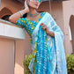 Trendy Saree Weight Less Aqua Blue Embroidered Saree