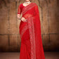 Trendy Saree Net Red Diamond Saree