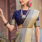 Trendy Saree Silk Tissue Grey Woven Saree