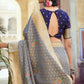 Trendy Saree Silk Tissue Grey Woven Saree