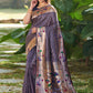 Trendy Saree Silk Blue Floral Patch Saree