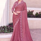 Trendy Saree Georgette Pink Print Saree