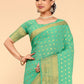 Trendy Saree Georgette Kanjivaram Silk Turquoise Patch Border Saree
