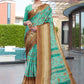 Trendy Saree Cotton Silk Turquoise Digital Print Saree