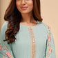 Salwar Suit Georgette Turquoise Embroidered Salwar Kameez