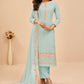 Salwar Suit Georgette Turquoise Embroidered Salwar Kameez