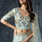 A Line Lehenga Silk Turquoise Diamond Lehenga Choli