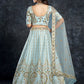 A Line Lehenga Silk Turquoise Diamond Lehenga Choli