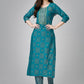 Casual Kurti Rayon Turquoise Embroidered Kurtis