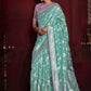 Classic Silk Turquoise Weaving Saree