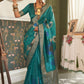 Classic Handloom Silk Turquoise Weaving Saree