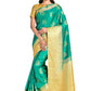 Contemporary Kanjivaram Silk Turquoise Zari Saree