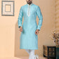 Kurta Pyjama Jacquard Silk Turquoise Jacquard Work Mens