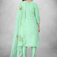 Churidar Suit Cotton Turquoise Hand Work Salwar Kameez