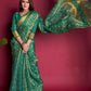 Classic Organza Silk Turquoise Embroidered Saree