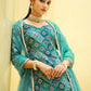 Lehenga Choli Chinon Silk Turquoise Embroidered Lehenga Choli