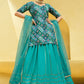 Lehenga Choli Chinon Silk Turquoise Embroidered Lehenga Choli