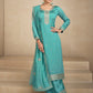 Salwar Suit Silk Turquoise Embroidered Salwar Kameez