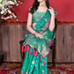 Classic Katan Silk Turquoise Patch Border Saree