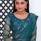 Contemporary Silk Turquoise Patch Border Saree