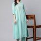 Casual Kurti Cotton Turquoise Foil Print Kurtis