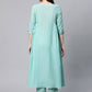 Casual Kurti Cotton Turquoise Foil Print Kurtis