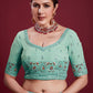 Lehenga Choli Georgette Turquoise Dori Work Lehenga Choli