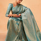 Classic Kanjivaram Silk Turquoise Weaving Saree