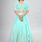 Lehenga Choli Georgette Turquoise Sequins Lehenga Choli